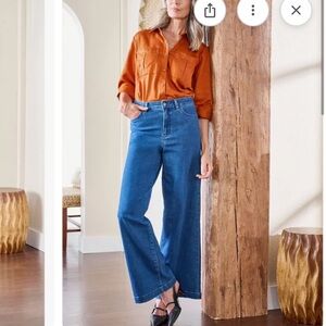 Me by Jennie Garth Jennifer Relaxed Fit Wide Leg Jeans. Size 10P.